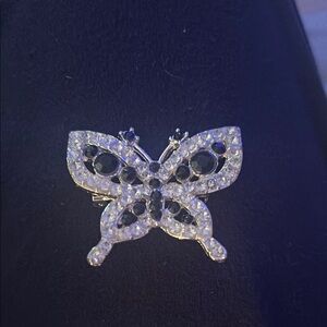 Elegant Silver Butterfly Brooch